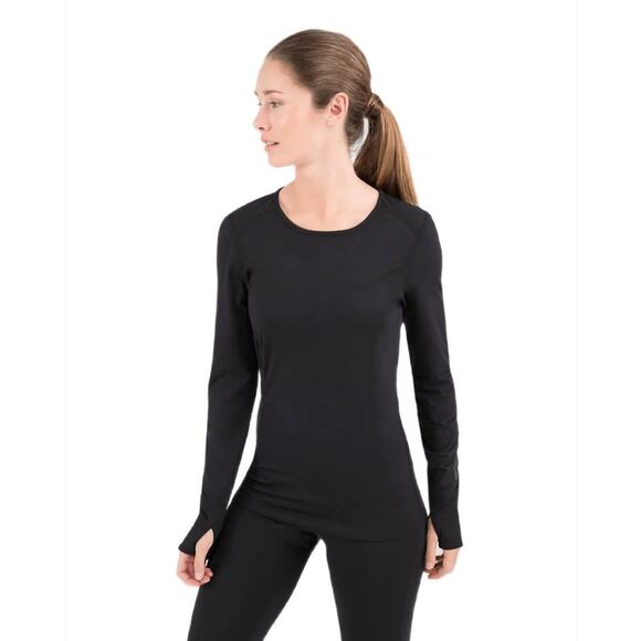 TERRAMAR‎ Black Cloud Nine Scoop Neck Baselayer Long Sleeve Shirt Size Medium - Picture 1 of 15